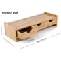 Monitor Stand Riser Desk Organizer-Bamboo 2 Tier Laptop Stand with Drawers, Adjustable Desktop Storage Organizer for TV,Computer, Printer, Cellphone-Use in Office,Home/Reduce Neck &Eye Strain(Basic)