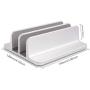 Vertical Laptop Stand Holder Adjustable Desktop Aluminum MacBook Standing Dock, Fits All MacBook, Dell, Surface, Chromebook and Gaming Laptops (Up to 17.3 inch) (Silver)
