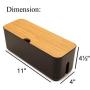 Changsuo Cable Management Box Small Black Cable Organizer Box for Extension Cord Power Stripe Surge Protector Wire Management Concealer Organizer Cover Hider for Desktop Home Office Kitchen (Black)