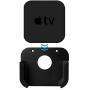 TV Mount Compatible with Apple TV 4th and 4K 5th Generation, Auswaur Wall Mount Bracket Holder Compatible with Apple TV 4th and 4K 5th Gen with Black Silicone Siri Remote Protective Case Cover