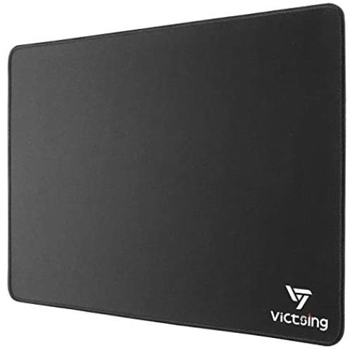 VicTsing Big Mouse Pad with Double Stitched Edge, 【Upgraded Version】14.6×11.8 inches Superfine Textured Mouse Mat, Nonslip Natural Rubber Base Mouse pad for Gaming Computer & Laptop & PC, Black