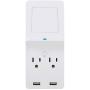 GE Surge Protector Tap with Wireless Charging, 2 Outlets, 2 USB, Qi Pad, 2 Pack, Charging Shelf, 560 Joules, White, 50374