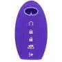 SEGADEN Silicone Cover Protector Case Holder Skin Jacket Compatible with INFINITI Q60 QX80 JX35 5 Button Smart Remote Key Fob CV4506 Deep Purple