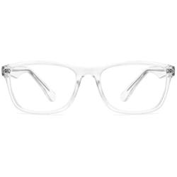 Blue Light Blocking Reading Glasses DONGDI Unisex Anti Eye Strain Computer Reading Frames with Spring Hinge Reading Eyewears for Women Men (Transparent,+2.5)