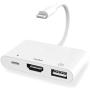 HDMI Adapter, 3 in 1 USB Camera Adapter with 1080P Digital AV HDMI Adapter + Charging Splitter, Support USB Flash Drive, MIDI Keyboard, Mouse, Ethernet Adapter