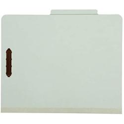 Amazon Basics Classification Folder- 100% Recycled, 1 Divider, 2-Inch Embedded, Letter, Light Green, 10-Pack