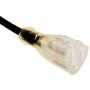 200 ft Extension Cord 10/3 SJTW with Lighted end - Black - Indoor/Outdoor Heavy Duty Extra Durability 10 AMP 125 Volts 1875 Watts by LifeSupplyUSA