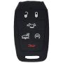 WEIBISS 2pcs 6 Buttons Key Fob Cover Case Protector Shell Remote Jacket Keyless Entry Holder Bag for Dodge 2019 2020 2021 Ram 1500 Laramie Longhorn, Black Pink