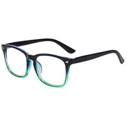 Maxjuli Blue Light Blocking Glasses,Computer Reading/Gaming/TV/Phones Glasses for Women Men(Blue Gradient Green)