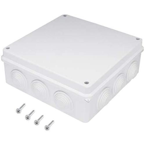 Zulkit Junction Box ABS Plastic Dustproof Waterproof IP65 Universal Electrical Boxes Project Enclosure White 7.9 x 7.9 x 3.1 inch (200 x 200 x 80mm)
