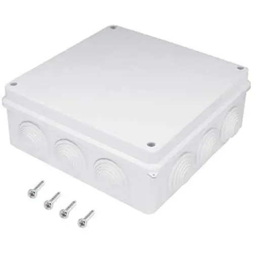 Zulkit Junction Box ABS Plastic Dustproof Waterproof IP65 Universal Electrical Boxes Project Enclosure White 7.9 x 7.9 x 3.1 inch (200 x 200 x 80mm)