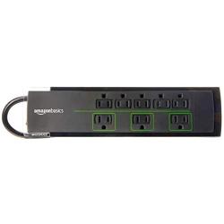 Amazon Basics 8-Outlet Power Strip Surge Protector | 4,500 Joule, 6-Foot Cord