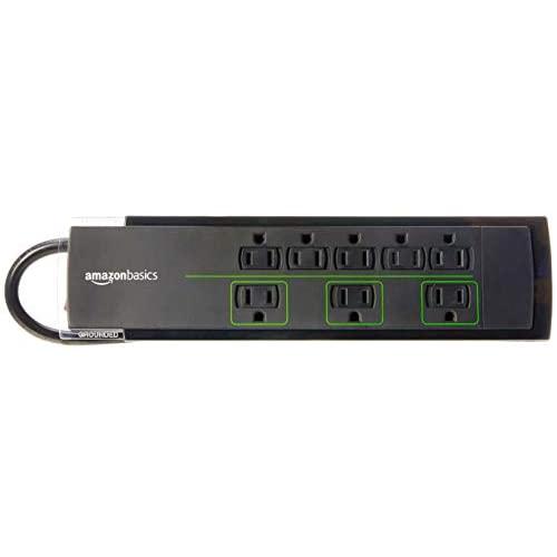 Amazon Basics 8-Outlet Power Strip Surge Protector | 4,500 Joule, 6-Foot Cord