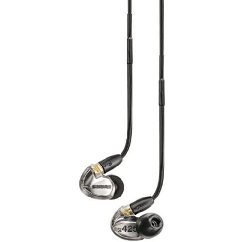 Shure SE425-V Professional Sound Isolating Earphones with Dual High Definition MicroDrivers, Secure In-Ear Fit - Silver