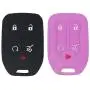 LemSa 2Pcs Silicone Keyless Entry Remote Car Smart Key Fob for GMC Acadia Terrain Yukon Chevrolet Suburban Tahoe HYQ1AA 13584502 1551A-AA, Black Purple