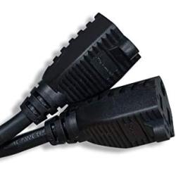 Cablelera Power Cord Extension and Splitter, NEMA 5-15P to NEMA 5-15R x 2, 16 AWG, 13A, 125V (ZWACPQAG-14)