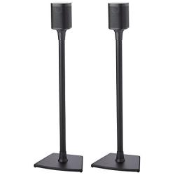 Sanus Wireless Sonos Speaker Stand for Sonos One, Play:1, Play:3 - Audio-Enhancing Design with Built-in Cable Management - Pair (Black) - WSS22-B1