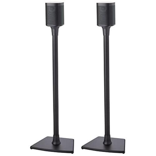 Sanus Wireless Sonos Speaker Stand for Sonos One, Play:1, Play:3 - Audio-Enhancing Design with Built-in Cable Management - Pair (Black) - WSS22-B1