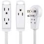 MAXIMM NEW 360 Degree Rotating Flat Extension Cord 1 FT Multi 3 Outlet Power cord Grounded 16 AWG UL Approved