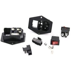 2 Pcs 3 Pin IEC320 C14 Inlet Module Plug 5A Fuse Switch Male Power Socket 10A 250V for Lab Equipment Medical Devices