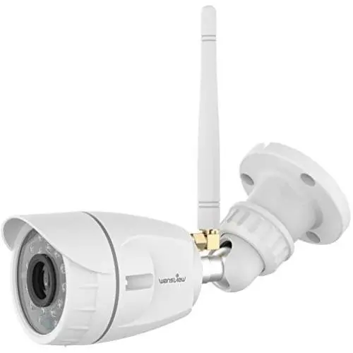 Outdoor Security Camera, Wansview 1080P Wireless WiFi Home Surveillance Waterproof Camera with Night Vision, Motion Detection, Remote Access, Compatible with Alexa-W4, White