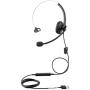 USB Plug Hands-Free Call Center Noise Cancelling Corded Monaural Headset Headphone with Mic Mircrophone for Both Office PC VOIP Softphone and Telephone with USB Plug for Headset