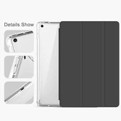 KenKe iPad 2018 / 2017 Case with Pencil Holder,Smart Trifold Stand Lightweight Protective Soft Silicone Smart Trifold Stand Cover Auto Sleep/Wake for iPad 6th / 5th Generation Case 9.7 inch - Black