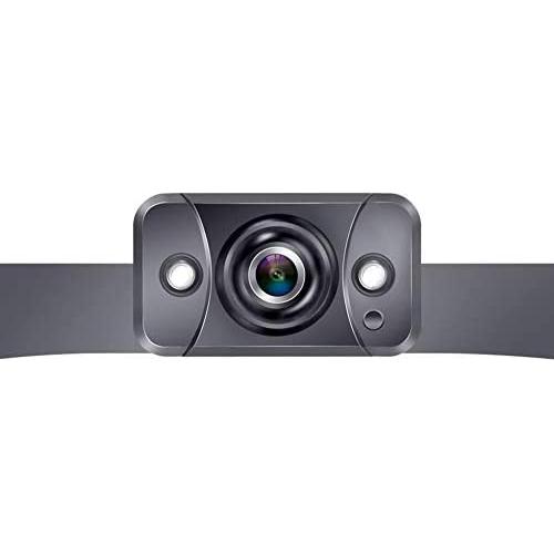 Rohent HD Car Backup Camera Hitch Rear View License Plate Camera with 2 Auto LED Lights Color Front View Camera IP69 Waterproof Super Night Vision with Grid Lines DIY Setting-R6