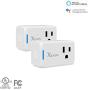 Xenon Mini WiFi Smart Plug, Works with Alexa and Google Home,No Hub Required, Timer Plug, Remote Control Your Devices from Anywhere, 2-Pack