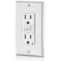 Leviton GFTR1-W Self-Test SmartlockPro Slim GFCI Tamper-Resistant Receptacle with LED Indicator, Wallplate Included, 15-Amp, White