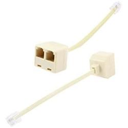 URBEST 2 pcs rj11 male to female two way telephone splitter converter cable