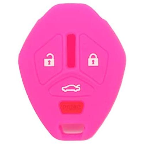SEGADEN Silicone Cover Protector Case Holder Skin Jacket Compatible with MITSUBISHI 4 Button Remote Key Fob CV4522 Rose