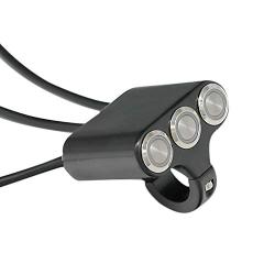 LMoDri Universal Motorcycle Switches Waterproof Aluminum Alloy 3 Buttons 22mm 7/8'' Handlebar Mount for Headlight Hazard Brake Fog Light ON-Off with Led Indicator Modification DIY