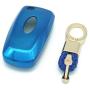 Royalfox(TM) 3 4 5 Buttons TPU Smart keyless Entry Remote Key Fob case Cover Keychain for 2017 2018 2019 2020 Ford Mustang Explorer Edge Fusion Mondeo F150 F250 F350 F450 F550 (Blue)