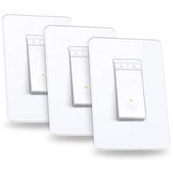 Kasa Smart Dimmer Switch by TP-Link, Single Pole, Needs Neutral Wire, WiFi Light Switch for LED Lights, Works with Alexa and Google Assistant, UL Certified, 3-Pack(HS220P3)