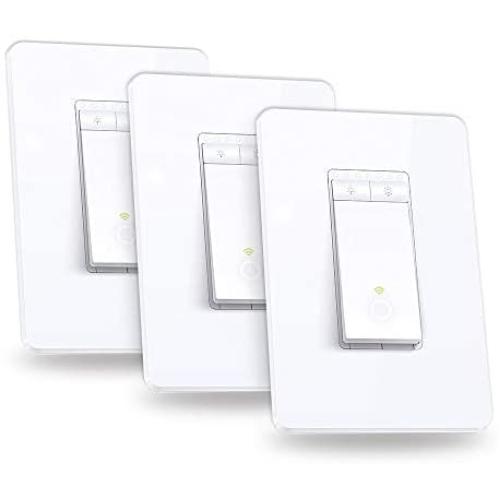 Kasa Smart Dimmer Switch by TP-Link, Single Pole, Needs Neutral Wire, WiFi Light Switch for LED Lights, Works with Alexa and Google Assistant, UL Certified, 3-Pack(HS220P3)