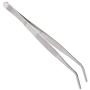 FYBREX 8 inches Stainless Steel Tweezers Curved Tips, All-purpose Forceps Professional Tweezers Tongs with Comfortable Ridged Handle for Beauty Crafting Cooking Repairing and General Purpose