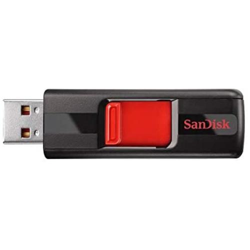 SanDisk 128GB Cruzer USB 2.0 Flash Drive - SDCZ36-128G-B35, Black/Red