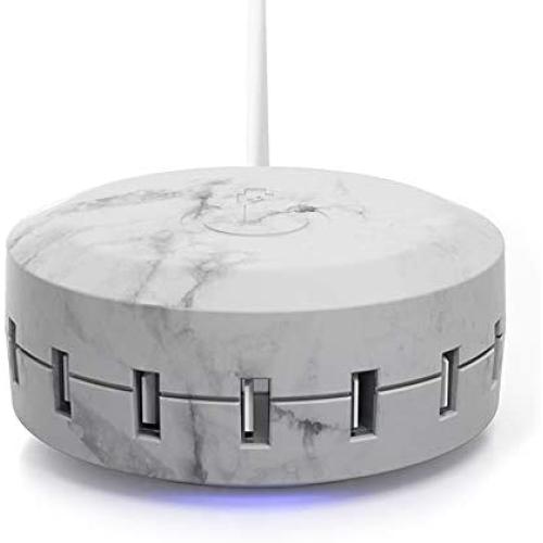 ChargeHub X7 Signature, 7-Port USB Charger Desktop Charging Station - SmartSpeed Technology for iPhone X/8/7/6 Plus, iPad, Galaxy S9/S8/S7, Nexus, LG & Other Devices (Marble)