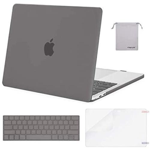 MOSISO Compatible with MacBook Pro 13 inch Case 2016-2020 Release A2338 M1 A2289 A2251 A2159 A1989 A1706 A1708, Plastic Hard Shell Case&Keyboard Cover Skin&Screen Protector&Storage Bag, Gray