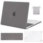 MOSISO Compatible with MacBook Pro 13 inch Case 2016-2020 Release A2338 M1 A2289 A2251 A2159 A1989 A1706 A1708, Plastic Hard Shell Case&Keyboard Cover Skin&Screen Protector&Storage Bag, Gray
