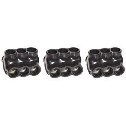 Morris Products 97643 Multi-Cable Connector, Insulated, Dual Entry, Black, 3 Ports, 250-6 Wire Range, 5/16'' Allen Hex 3 Ports, 250-6 Wire Range, 5/16'' Allen Hex (Three Pack)