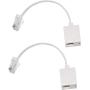 URBEST 2 Pcs RJ45 8P4C Plug to RJ11 6P4C Female M/F Telephone Ethernet Adapter (White)