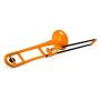 pInstrument Plastic pBone Trombone - Mouthpieces and Carrying Bag - Bb Authentic Sound for Student & Beginner - Durable ABS Construction - Orange
