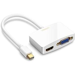 UGREEN Mini DisplayPort to HDMI VGA Adapter Converter 4K Thunderbolt 2 Compatible for MacBook Pro MacBook Air iMac Surface Pro 1 2 3 4 6 Surface Laptop 2 Surface Book ThinkPad X1 White