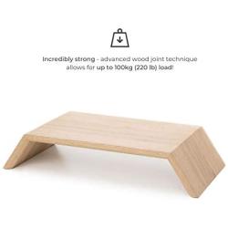 Oakywood Monitor Stand - iMac Computer Ergonomic Position Riser - Solid Wood Home Office Accessories {Oak}