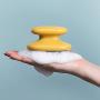 Spa Massage Hair Comb Handheld Silicone Scalp Shampoo Massage Brush Shower Bath Comb Hairbrush Soft Styling Tool (Yellow)