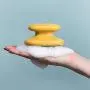 Spa Massage Hair Comb Handheld Silicone Scalp Shampoo Massage Brush Shower Bath Comb Hairbrush Soft Styling Tool (Yellow)