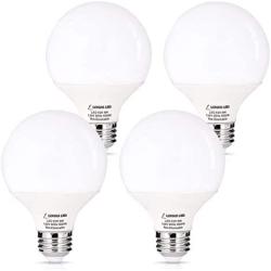 G25 Globe Light Bulb, LOHAS Vanity Round Light Bulb 9W=60W, 800LM, Daylight 5000K, E26 Base LED Bulb for Bathroom Vanity Mirror, UL Listed, Non-dimmable, 4 Pack