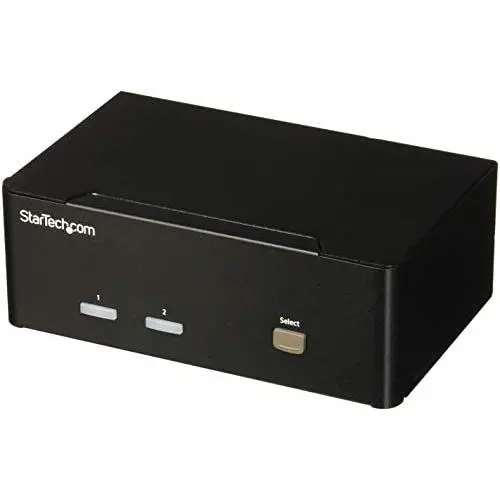 StarTech.com 2 Port VGA KVM Switch - Dual VGA - Hot-key & Audio Support - 1920x1200 KVM Switch - KVM Video Switch (SV231DVGAU2A),Black